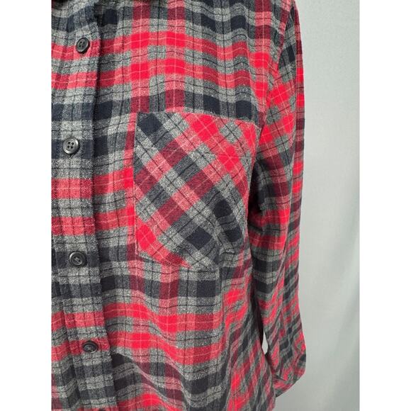 Pendleton Shirt Womens Petite Medium Red Plaid Flannel Button Camping Outdoor - Picture 7 of 13